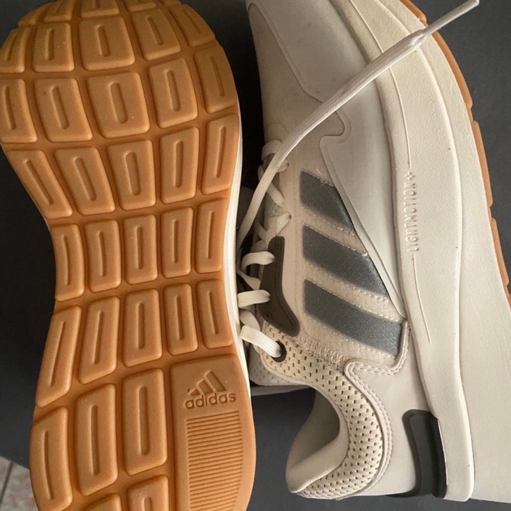 Adidas Cream and Gray Sneakers with Unique Sole